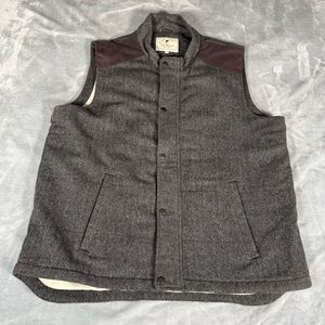 Lee Valley Ireland Kerry Tweed Vest Mens XL Wool Blend Button Zip